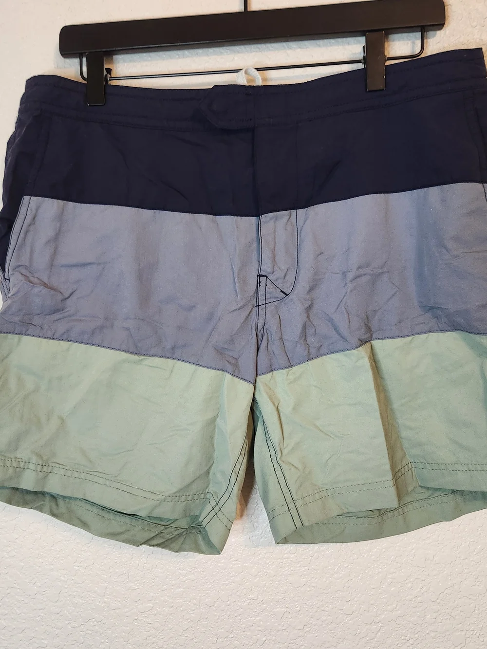 Crew Men’s Swim Shorts Board Trunks Casual Swim Wear Size 33 Blue Gray